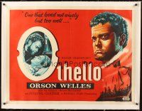 4w103 OTHELLO linen British quad '52 different art of Orson Welles in the title role, Shakespeare!