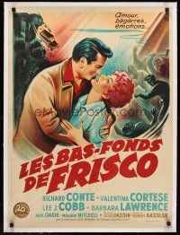 4w055 THIEVES' HIGHWAY linen French 23x32 '49 Dassin, different art of Conte & Cortese by Grinsson!