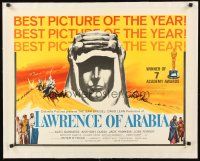 4w212 LAWRENCE OF ARABIA linen style D 1/2sh '63 David Lean classic starring Peter O'Toole!