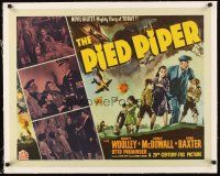 4w214 PIED PIPER linen 1/2sh '42 Irving Pichel, Monty Woolley saves children from Nazis, cool art!