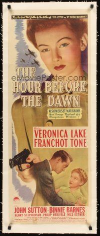 4w201 HOUR BEFORE THE DAWN linen insert '44 most dangerous Nazi spy Veronica Lake!