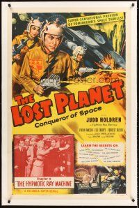 4w359 LOST PLANET linen chapter 9 1sh '53 Judd Holdren,sci-fi serial, The Hypnotic Ray Machine!