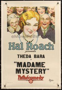 4w363 MADAME MYSTERY linen 1sh '26 stone litho Hal Roach stock poster for Theda Bara's last movie!