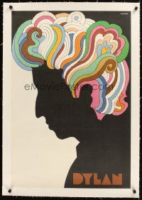 4w136 DYLAN linen 22x33 record album poster '67 colorful silhouette art of Bob by Milton Glaser!