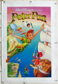 4w222 PETER PAN linen special 17x27 poster R89 Walt Disney animated cartoon fantasy classic!