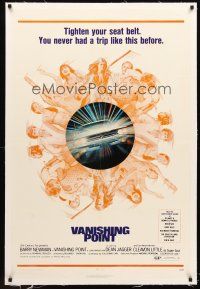 4w488 VANISHING POINT linen 1sh '71 car chase cult classic, you never had a trip like this before!