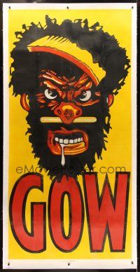 4x214 GOW linen 3sh '31 wild striking art of New Guinea Aborigine native with bone through nose!