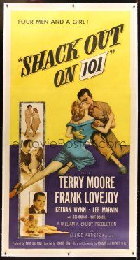 4x238 SHACK OUT ON 101 linen 3sh '56 Terry Moore & Lee Marvin on the shady side of the highway!