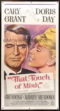 4x240 THAT TOUCH OF MINK linen 3sh '62 great super close up art of Cary Grant & pretty Doris Day!