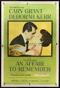 4x197 AFFAIR TO REMEMBER linen style Y 40x60 '57 c/u of Cary Grant about to kiss Deborah Kerr!