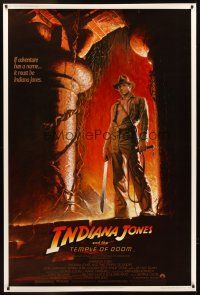 4x321 INDIANA JONES & THE TEMPLE OF DOOM 40x60 '84 full-length art of Harrison Ford by Bruce Wolfe