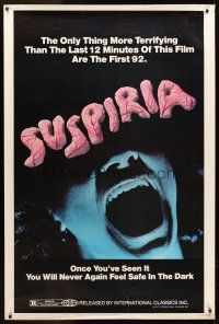 4x325 SUSPIRIA 40x60 '77 classic Dario Argento horror, cool close up screaming mouth image!