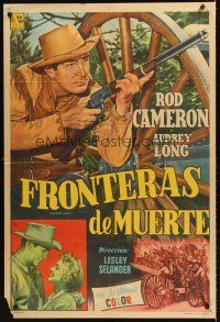 4x151 CAVALRY SCOUT Argentinean '55 western action image of cowboy Rod Cameron w/rifle!