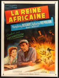 4x249 AFRICAN QUEEN linen French 1p R50s different art of Humphrey Bogart & Katharine Hepburn!