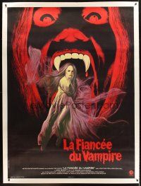 4x254 HOUSE OF DARK SHADOWS linen French 1p '70 great completely different vampire art by Bussenko!
