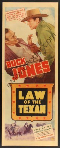 4x132 LAW OF THE TEXAN insert '38 Texas Ranger Buck Jones blasts his way to the bandit's lair!