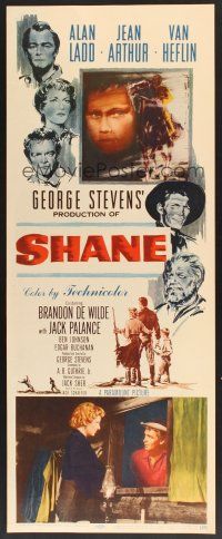 4x005 SHANE insert '53 most classic western, Alan Ladd, Jean Arthur, Van Heflin, Brandon De Wilde