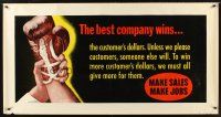 4x300 BEST COMPANY WINS 28x54 motivational poster '54 ..the customer's dollars, cool boxing art!