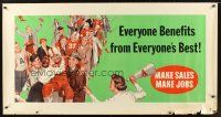 4x301 EVERYONE BENEFITS FROM EVERYONE'S BEST 28x54 motivational poster '54 college football art!