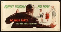 4x306 PROTECT YOURSELF ...FOR THEM 28x54 motivational poster '52 your work makes a difference!
