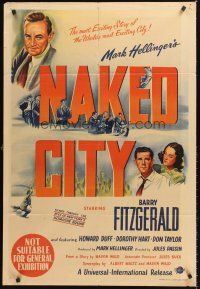 4y160 NAKED CITY Aust 1sh '47 Jules Dassin & Mark Hellinger's New York film noir classic!