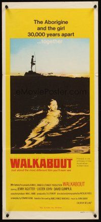 4y193 WALKABOUT Aust daybill '71 naked swimming Jenny Agutter, Nicolas Roeg Australian classic!