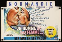 4y353 MAN & A WOMAN Belgian '66 Claude Lelouch's Un homme et une femme, Anouk Aimee, Trintignant!