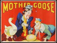 4y232 MOTHER GOOSE stage play British quad '30s cool stone litho art of mom, goose and golden egg!