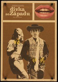 4y452 CAT BALLOU Czech 11x16 '75 different art of classic sexy cowgirl Jane Fonda & Lee Marvin!