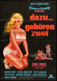 4y213 WHERE THE BOYS ARE German '61 great different art of sexy Connie Francis, Yvette Mimieux!