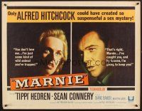 4y261 MARNIE 1/2sh '64 Sean Connery & Tippi Hedren in Alfred Hitchcock's suspenseful sex mystery!