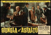 4y363 ASPHALT JUNGLE Italian photobusta R59 Sterling Hayden, John Huston classic film noir!