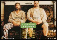 4y364 BIG LEBOWSKI Italian photobusta '98 Coen Bros classic, Jeff Bridges & John Goodman seated!