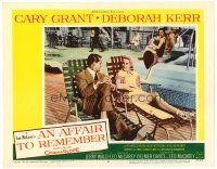 4y039 AFFAIR TO REMEMBER LC #2 '57 great close up of Cary Grant & Deborah Kerr by swimming pool!