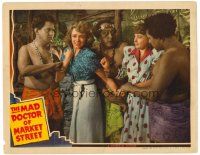4y056 MAD DOCTOR OF MARKET STREET LC '42 Una Merkel & Claire Dodd grabbed by scary native guys!