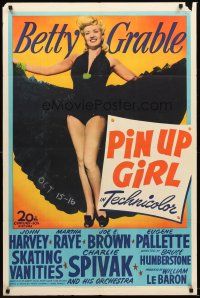 4y126 PIN UP GIRL 1sh '44 Joe E. Brown, Martha Raye, sexy full-length Betty Grable!