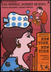 4y426 NEW YORK NEW YORK Polish 27x38 '78 Mlodozeniec art of De Niro & singing Liza Minnelli!