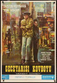 4y282 MIDNIGHT COWBOY Turkish '69 Dustin Hoffman, Jon Voight, John Schlesinger classic!