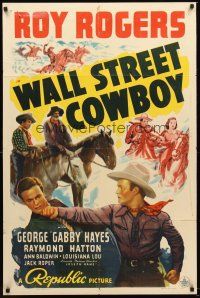 4y152 WALL STREET COWBOY 1sh '39 Roy Rogers, Gabby Hayes, Raymond Hatton in western action!