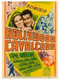 4y011 HOLLYWOOD CAVALCADE mini WC '39 art Alice Faye, Don Ameche, Buster Keaton & other top stars!