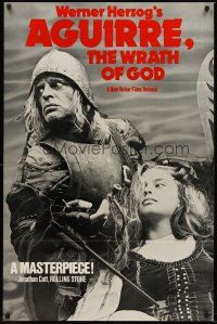 4z028 AGUIRRE, THE WRATH OF GOD teaser 1sh '72 Werner Herzog, obsessed Klaus Kinski w/daughter!