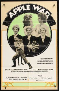 4z059 APPLE WAR/CLOSED MONDAYS 1sh '70s wacky comedy double bill!