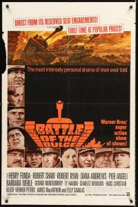 4z079 BATTLE OF THE BULGE 1sh '66 Henry Fonda, Robert Shaw, cool Jack Thurston tank art!