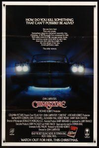 4z170 CHRISTINE advance 1sh '83 Stephen King, directed by John Carpenter, creepy car image!