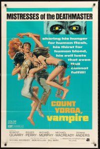 4z196 COUNT YORGA VAMPIRE 1sh '70 AIP, artwork of the mistresses of the deathmaster feeding!