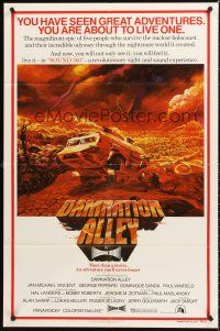 4z204 DAMNATION ALLEY 1sh '77 art of cool futuristic vehicle by Paul Lehr!