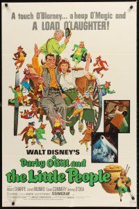 4z209 DARBY O'GILL & THE LITTLE PEOPLE 1sh R69 Disney, Sean Connery, it's leprechaun magic!