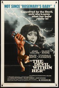 4z231 DEVIL WITHIN HER 1sh '76 conceived by the Devil, only she knows what her baby really is!
