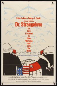 4z242 DR. STRANGELOVE 1sh '64 Stanley Kubrick classic, Sellers, Tomi Ungerer art!