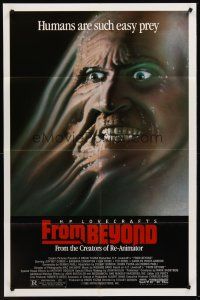 4z335 FROM BEYOND 1sh '86 H.P. Lovecraft, wild sci-fi horror image, humans are such easy prey!